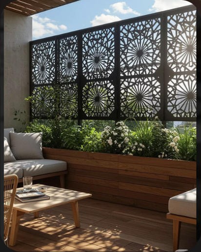 Laser-cut tree screen panel